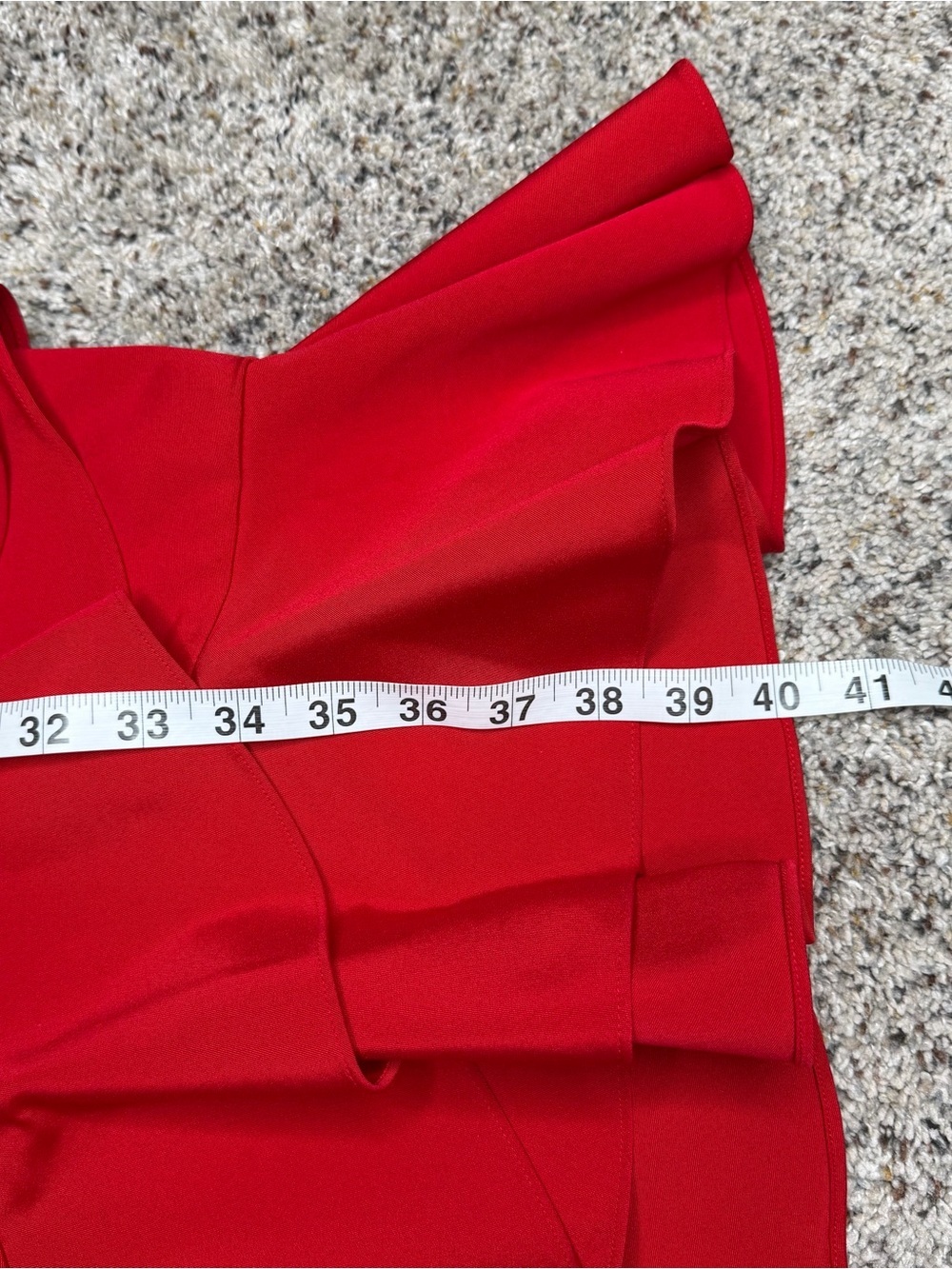 Marchesa Notte One Shoulder Tiered Ruffle Mini Dress Red 12 Designer Cocktail - Picture 10 of 11